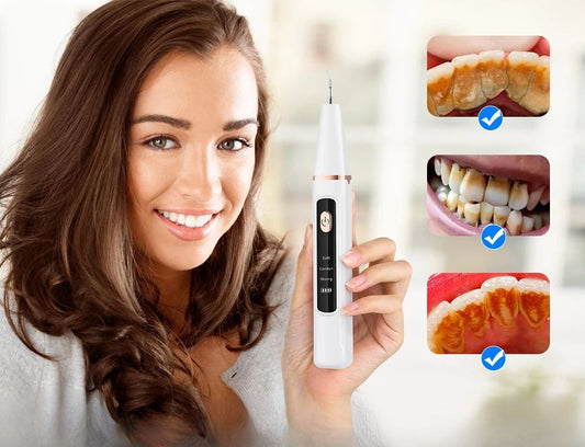 Ultrasonic Teeth Cleaning Device | 38 kHz Ultrasound, LED Light & USB Fast Charging for Home Dental Care
