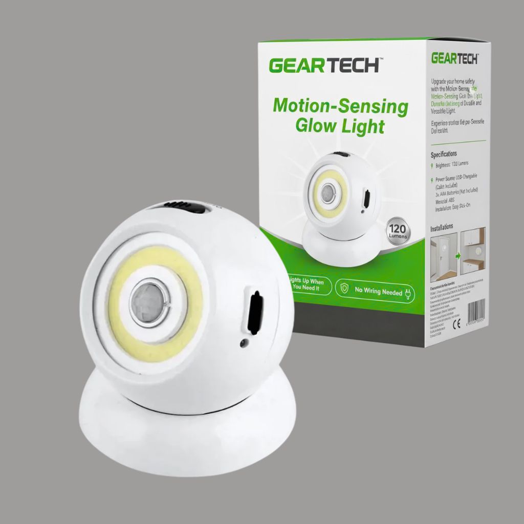 Motion-Sensing Glow Light | Ultra Bright 120 Lumens, USB-Chargeable & Easy Stick-On for Indoor & Outdoor Safety