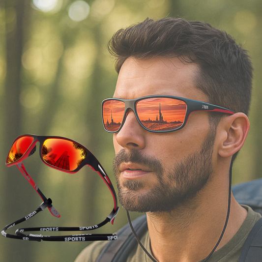 Mens Polarised Sports Sunglasses UK – UV400 Wrap Around Sunglasses for Cycling, Running & Outdoor Activities | Lightweight & Glare Protection