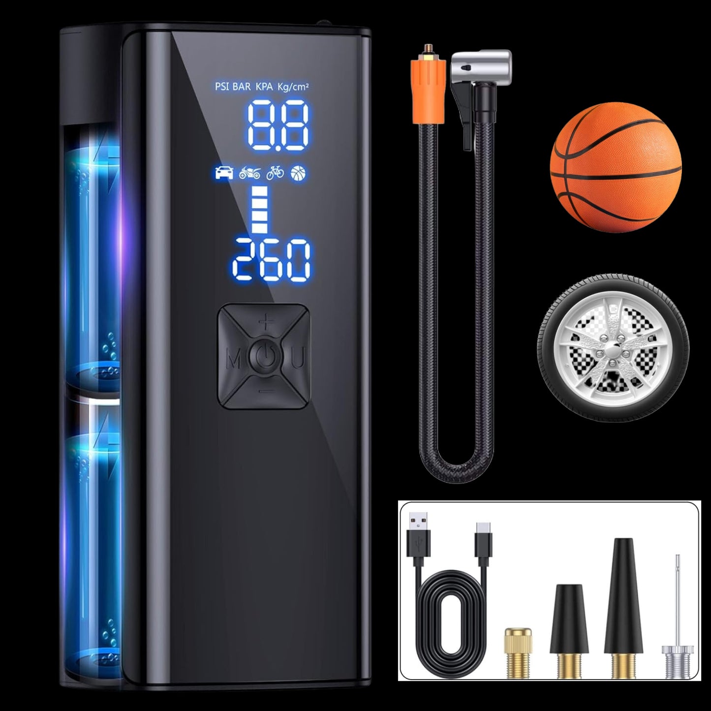 LumenPump Air Compressor β Cordless Tyre Pump for Quick & Efficient Car Tyre Inflation Anywhere