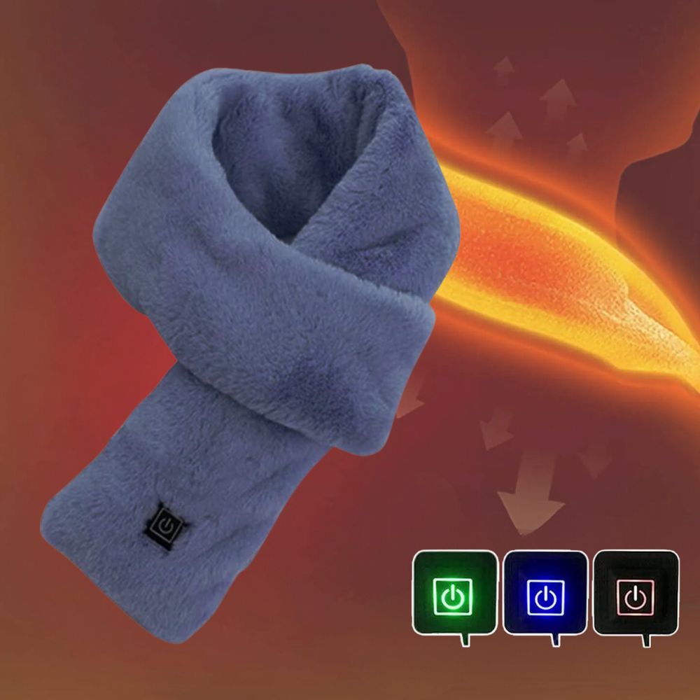 Heated Faux Fur Scarf UK – Rechargeable USB Winter Scarf, Soft Thermal Neck Warmer