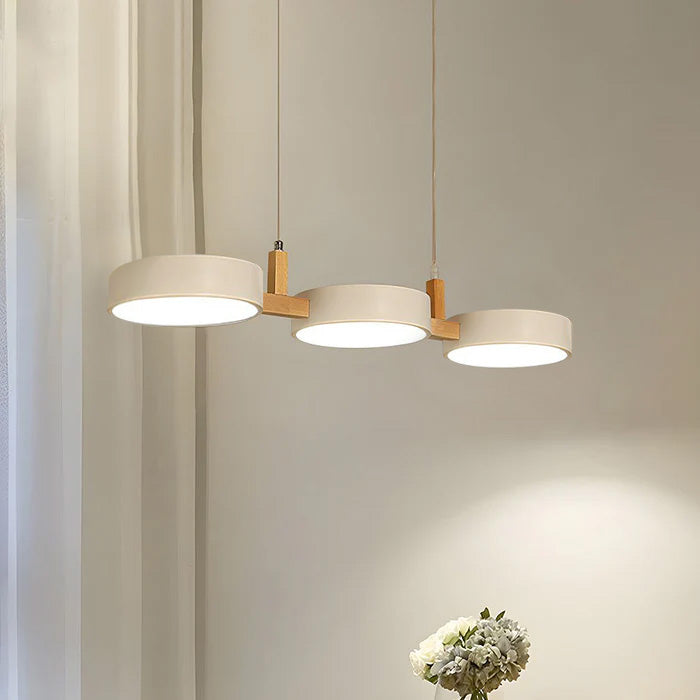Metal Multi Light Nordic Flush Ceiling Light | Durable Iron & Wood Design for Kitchen and Dining Room