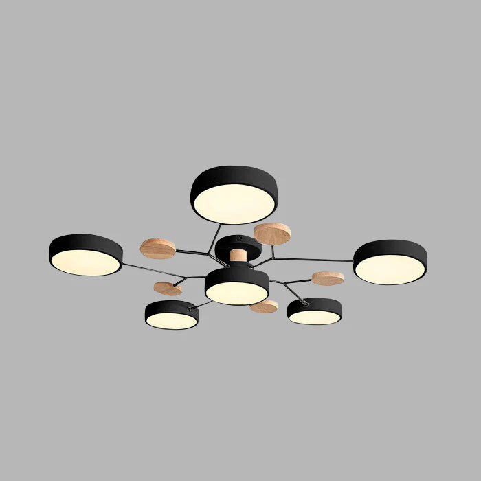 Contemporary Round Iron LED Chandelier | Energy-Efficient. Stylish Lighting for Living Rooms. Dining Areas & Entryways