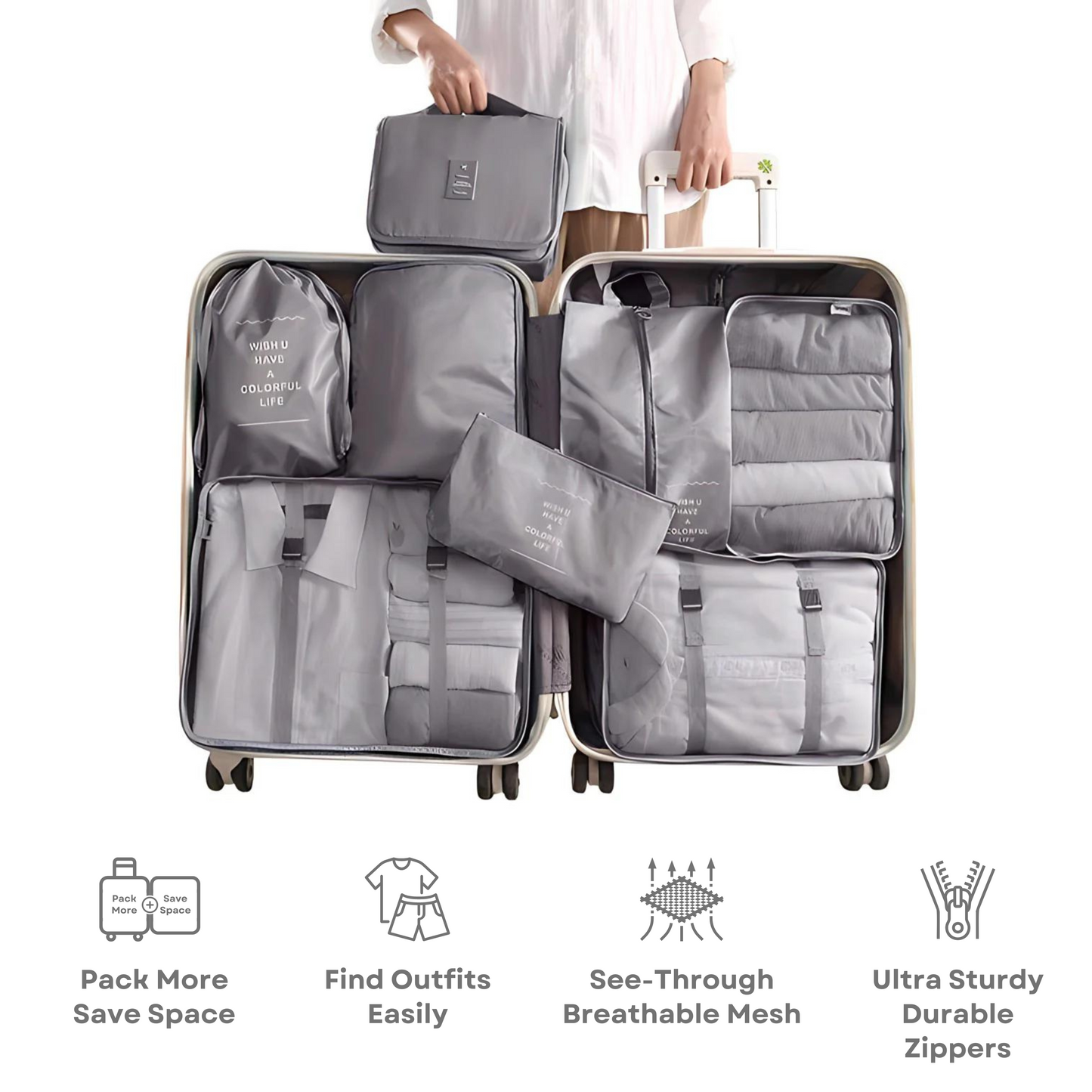 Easy-Pack Travel Cubes | 8-Piece Set for Organized Packing & Hassle-Free Travel