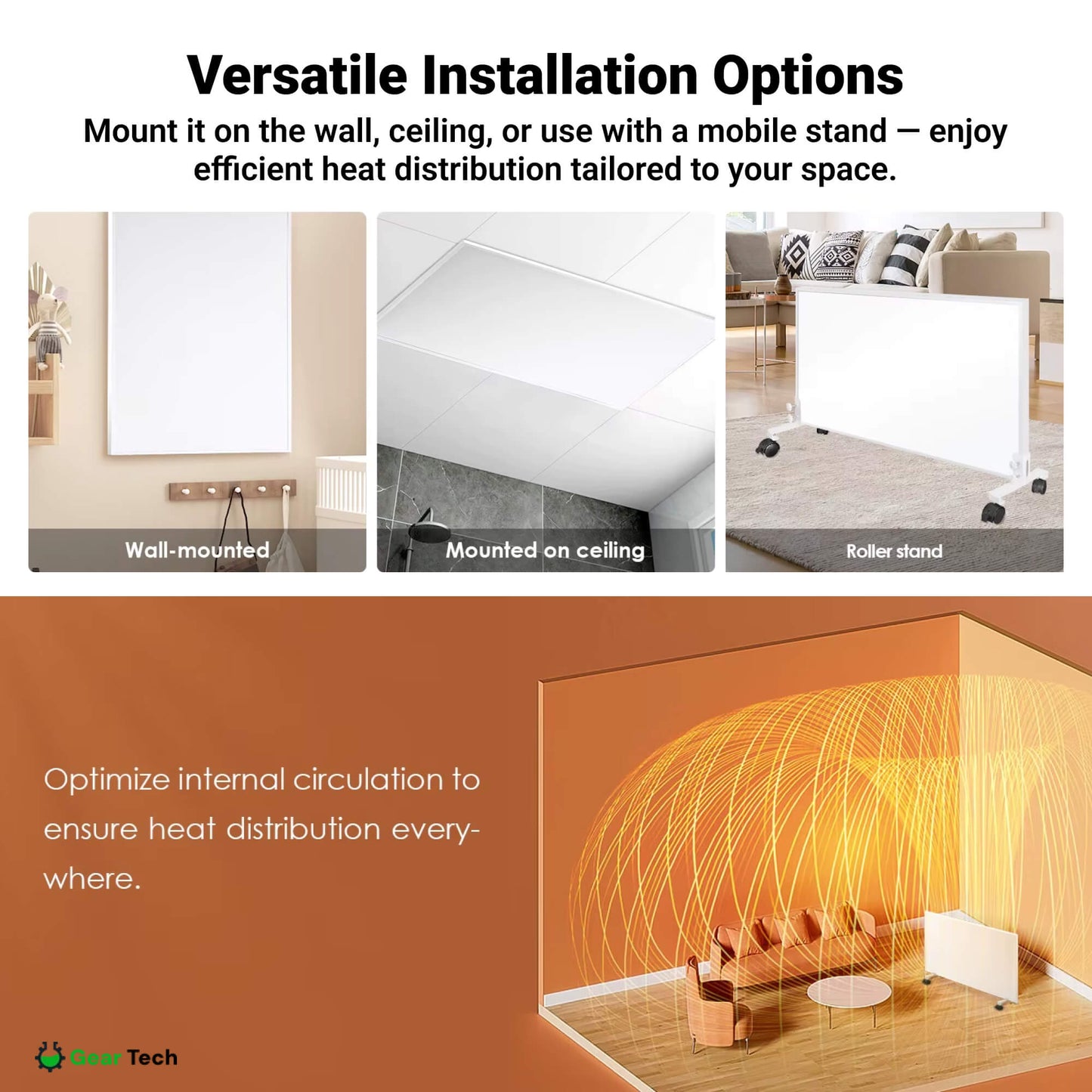 Electric Infrared Panel Heater – Energy Efficient Indoor Space Heater, Portable & Wall Mounted UK