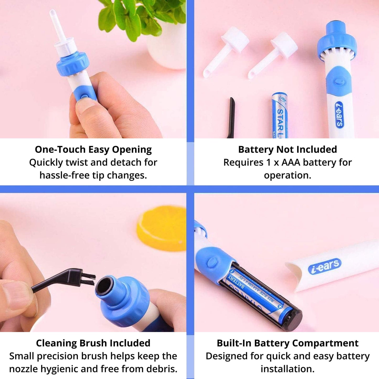 Electric Ear Suction Wax Removal Tool | Ergonomic, Silicone Tip & Compact Design for Safe Ear Hygiene at Home or Travel