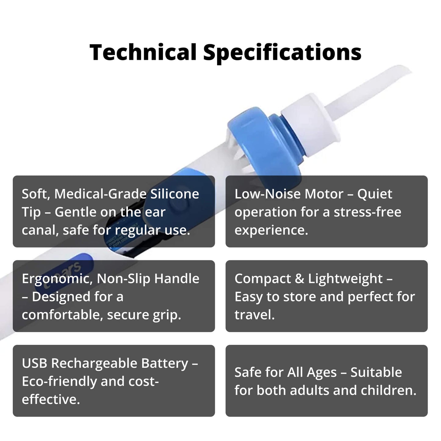 Electric Ear Suction Wax Removal Tool | Ergonomic, Silicone Tip & Compact Design for Safe Ear Hygiene at Home or Travel