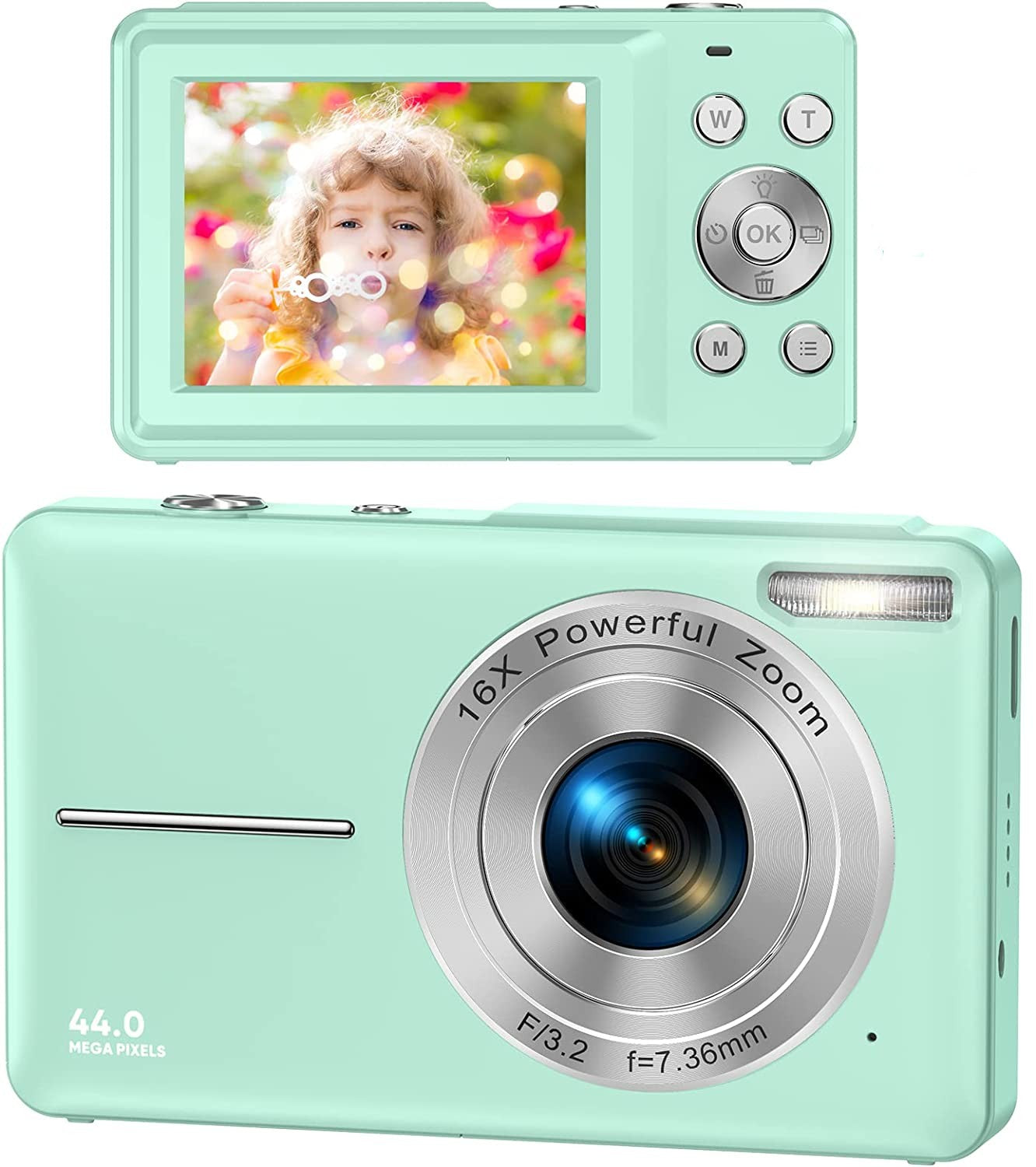 Portable Digital Camera 1080P 44MP with 16X Zoom β Compact Vlogging Camera with LCD Screen, Rechargeable, Perfect for Teens and Students