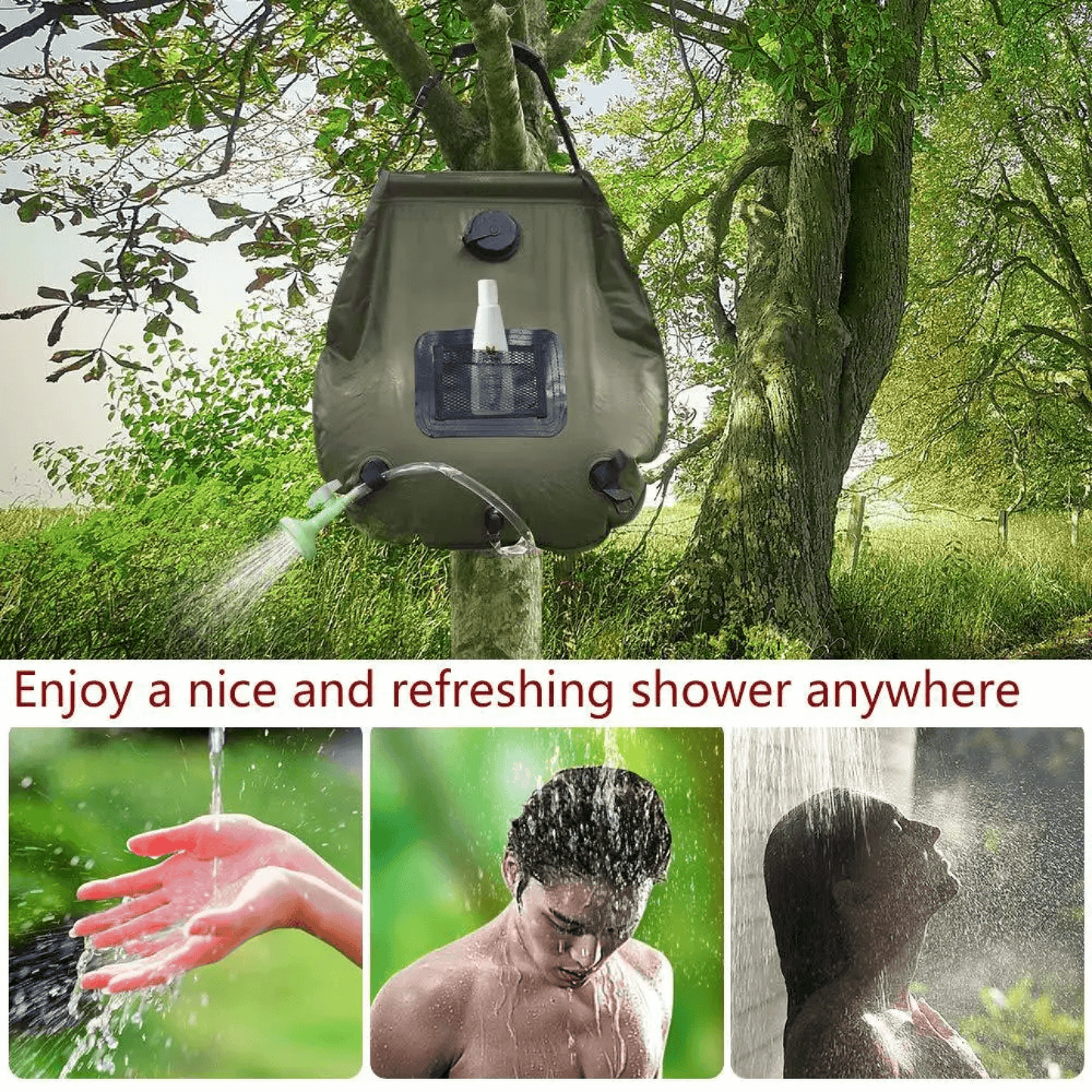 Portable Solar Shower Bag for Camping Van and Tents