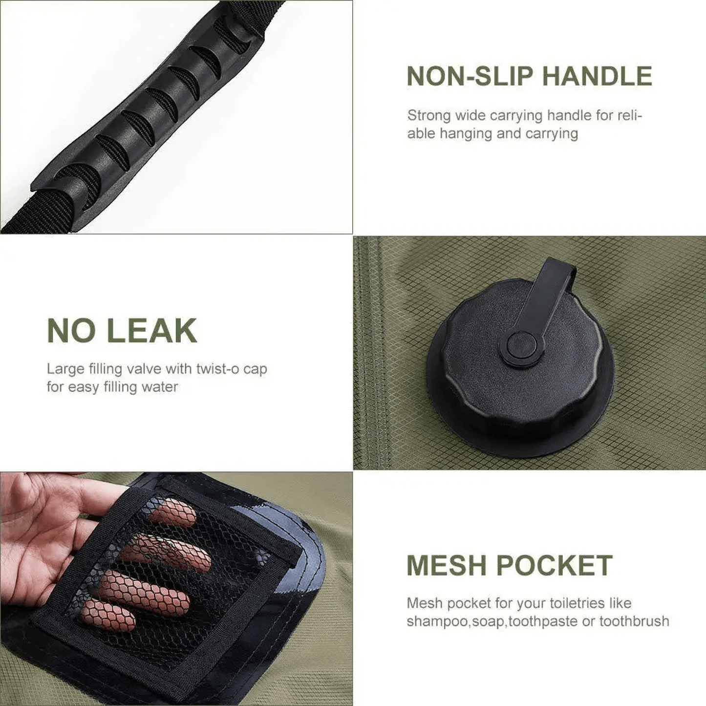 Portable Solar Shower Bag for Camping Van and Tents