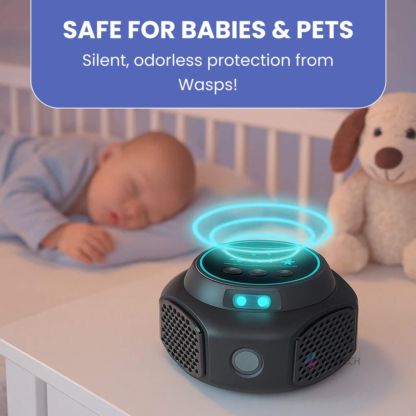 Ultrasonic Wasp & Hornet Repellent Plug-In | Chemical-Free. Silent Protection for Home. Pool & Patio (Covers 3200 sq. ft.)