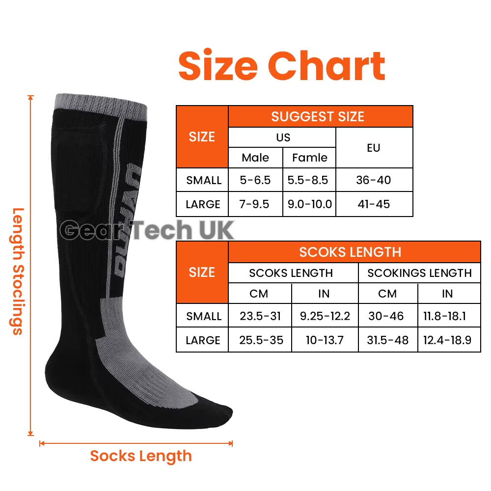 Rechargeable Heated Ski Socks & Foot Warmers – Electric Thermal Socks for Skiing, Snowboarding & Winter Sports UK
