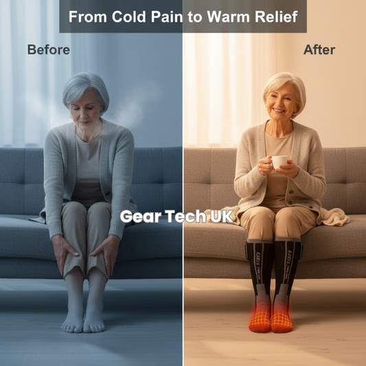 Rechargeable Heated Socks for Arthritis & Poor Circulation – Electric Thermal Foot Warmers for Cold Feet Relief UK