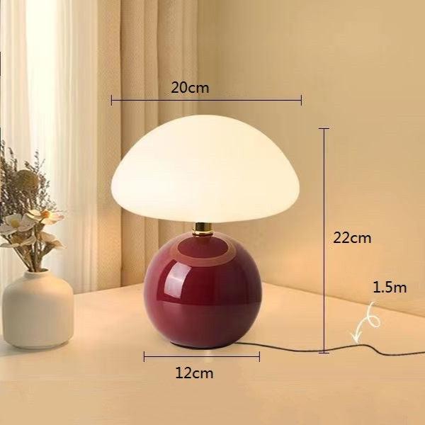 French Cream Mushroom Table Lamp - Vintage Style Lighting for Home Decor & Living Room