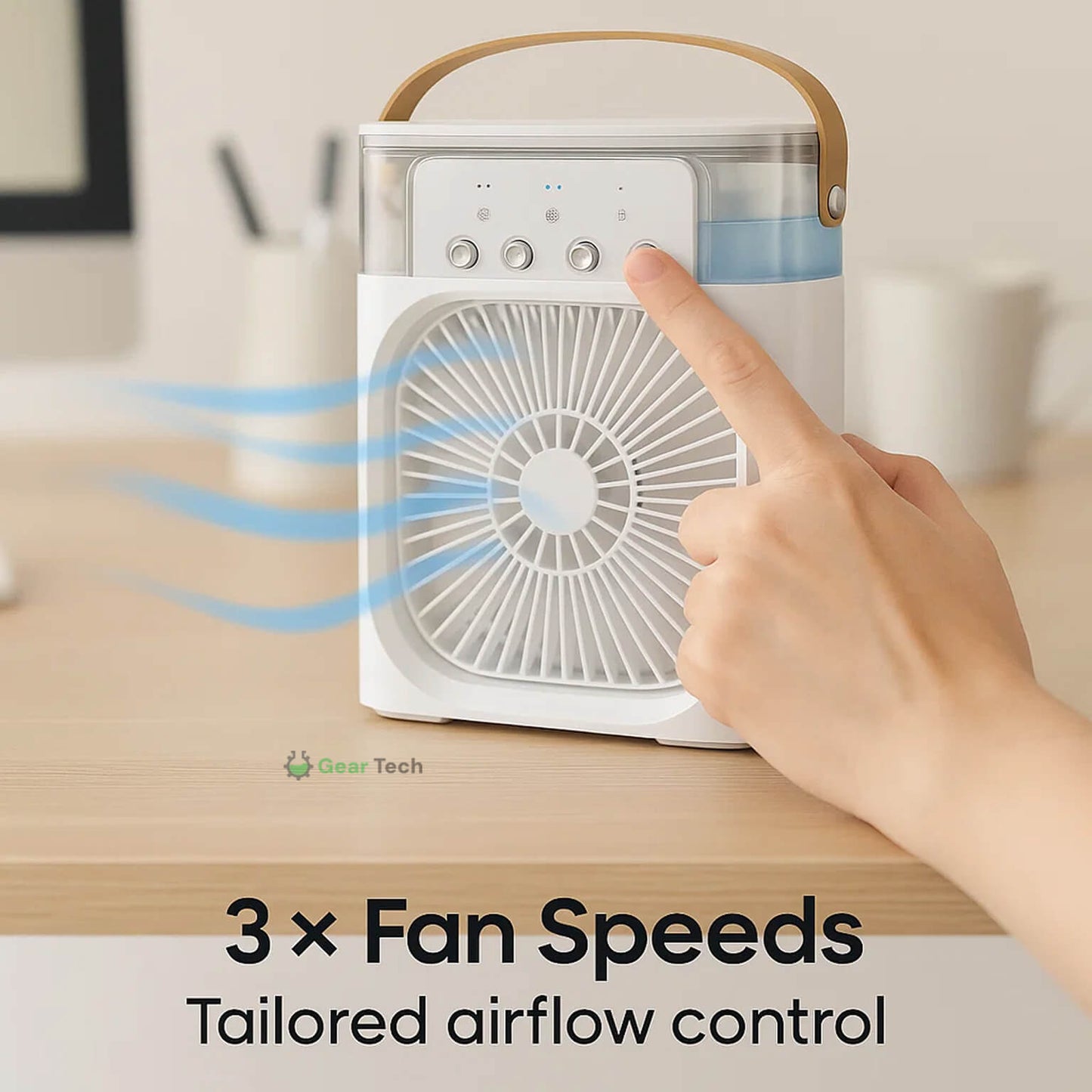 3-in-1 Air Cooler Humidifier | Portable, Adjustable Fan Speeds & Ideal for Bedrooms, Offices & Small Spaces