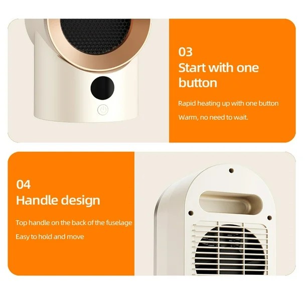 Heatsnap Portable Electric Heater | 800W Compact & Energy Efficient for Home, Office & Travel