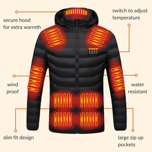Men’s & Women’s Heated Jacket – Best Rechargeable Heated Puffer Coat, Lightweight Battery Heated Winter Jacket UK