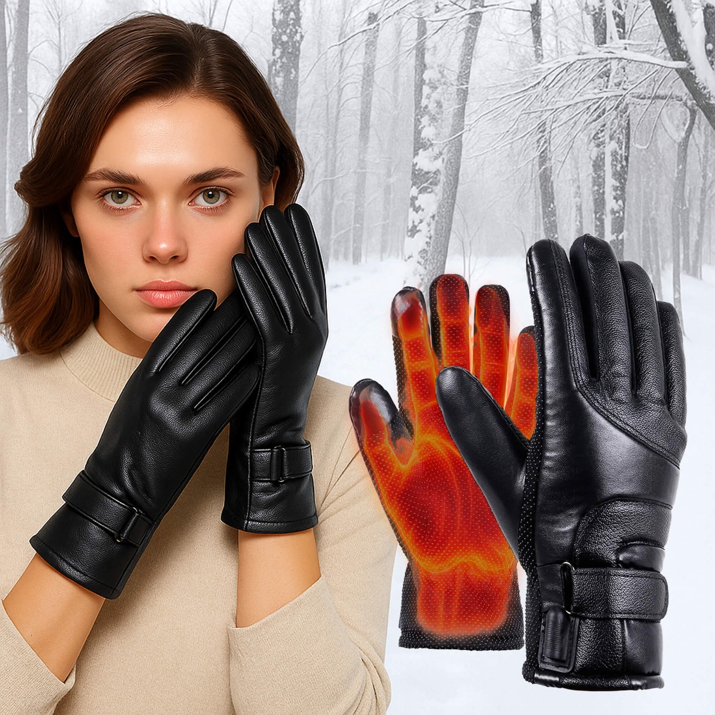 Heated Gloves for Women UK – Ladies Thermal Waterproof Winter Gloves with Touch Screen & USB Rechargeable Warm Design