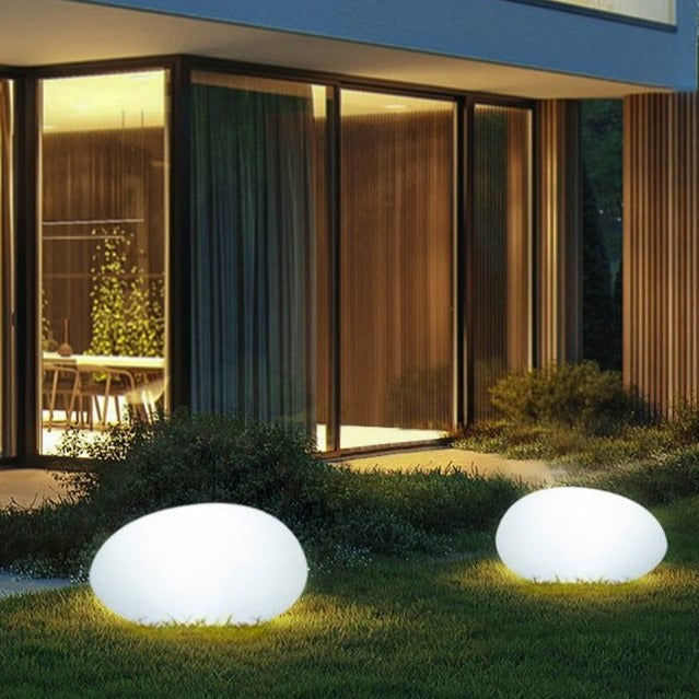 Cobblestone LED Garden Light Fixture - Solar-Powered Outdoor Lighting for Pathways & Landscapes