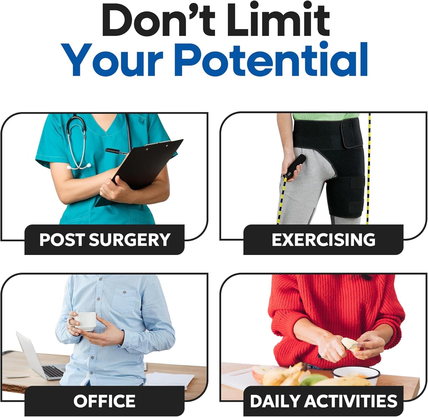 Sciatica Nerve Pain Relief Brace | Hip Brace & Thigh Compression Sleeve | Groin & Hamstring Support Wrap | Adjustable