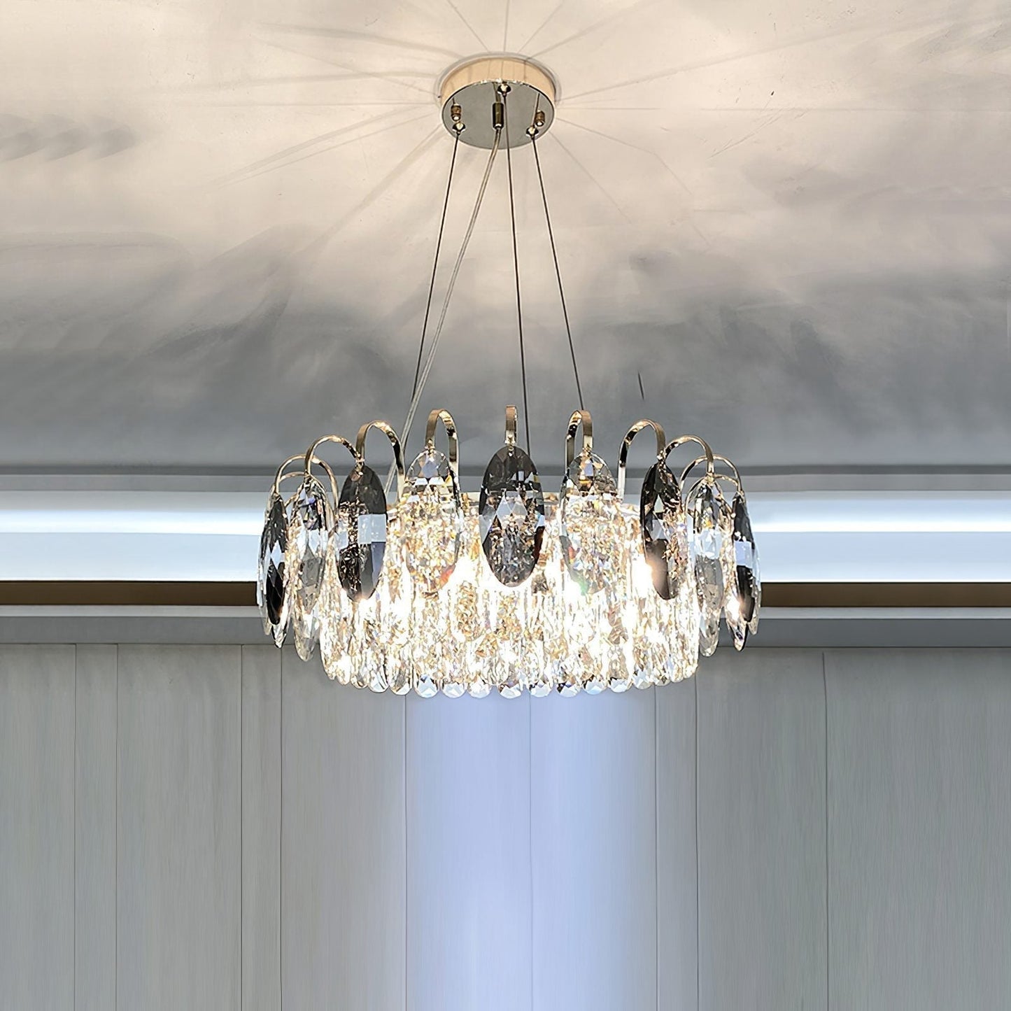 K9 Crystal Chandelier Light Fixture - Modern Hanging Pendant for Dining Room & Living Room Decor