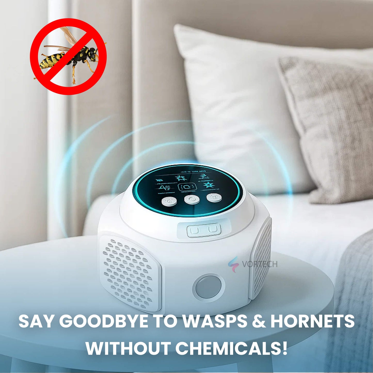 Ultrasonic Wasp & Hornet Repellent Plug-In | Chemical-Free. Silent Protection for Home. Pool & Patio (Covers 3200 sq. ft.)