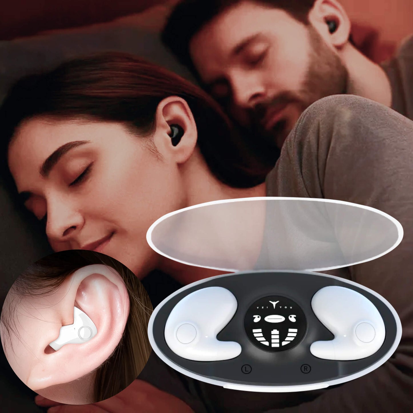 Invisible Wireless Sleep Headphones | IPX5 Waterproof, Bluetooth 5.3 for Comfortable Sleep and Relaxation