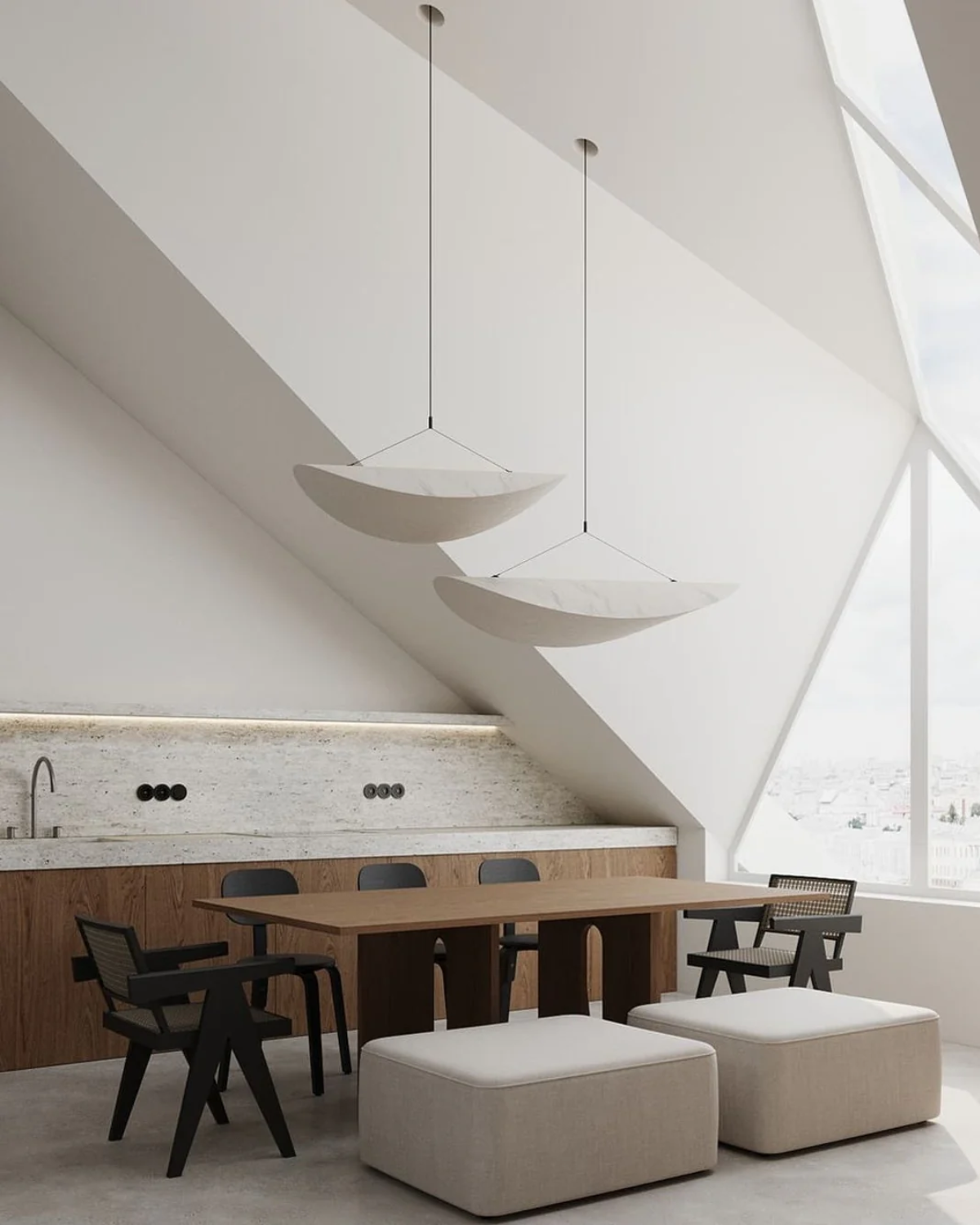 Japandi Style Table Lamp - Modern Minimalist Design with Wooden Base - Perfect for Living Room & Bedroom Decor