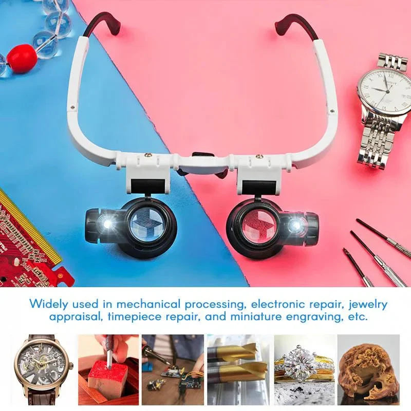 LED Magnifying Glasses with 8x, 15x, and 23x Magnification for Detailed Viewing and Precision Work