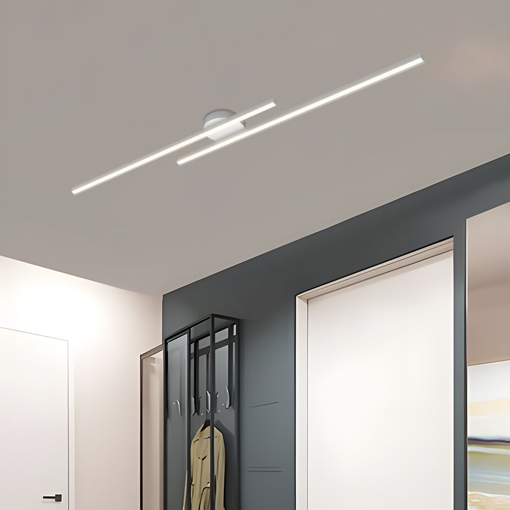 Modern Aluminium Semi Flush Mount LED Ceiling Light | Minimalist Design for Living Room. Bedroom & Hallway