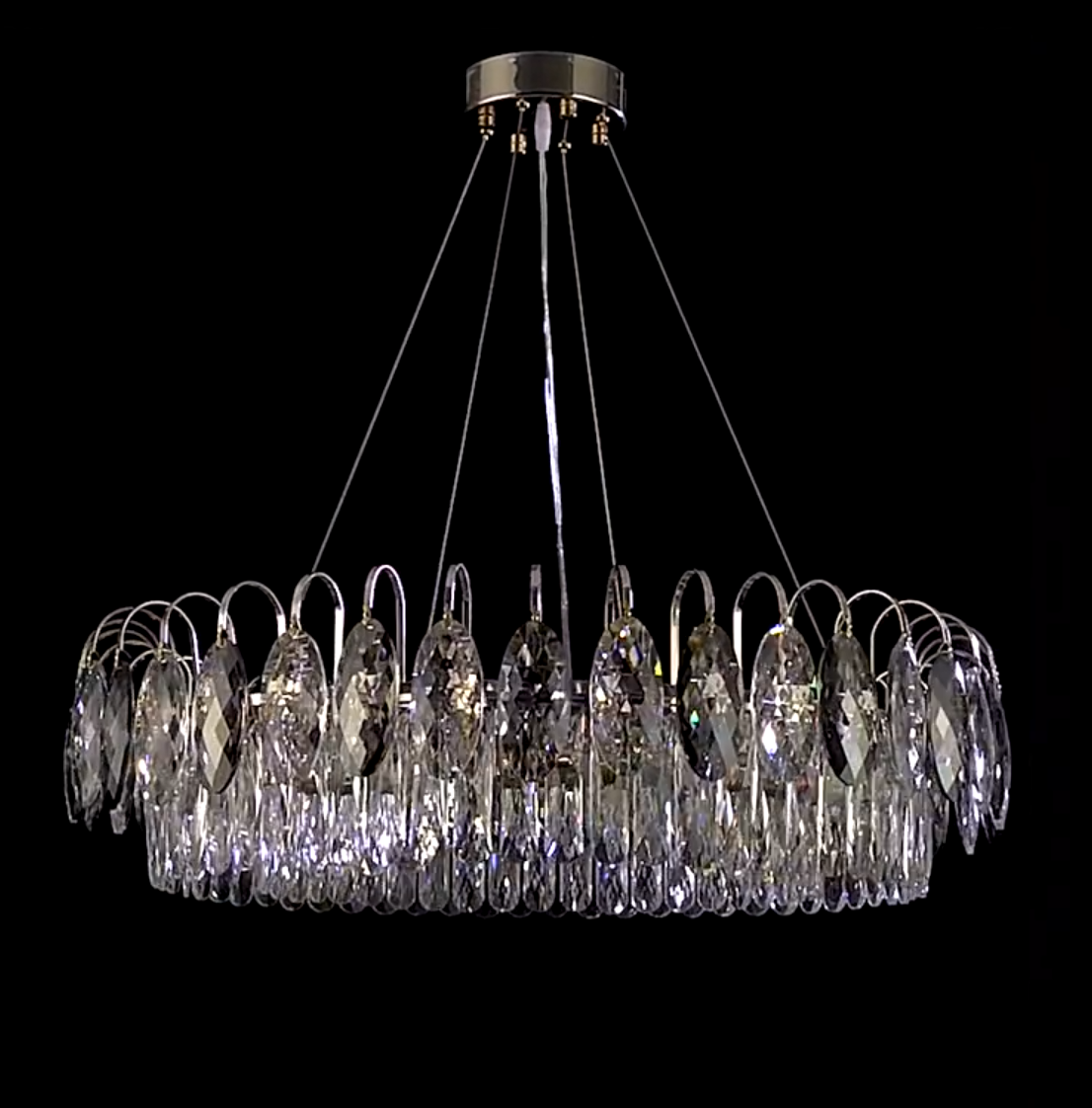 K9 Crystal Chandelier Light Fixture - Modern Hanging Pendant for Dining Room & Living Room Decor