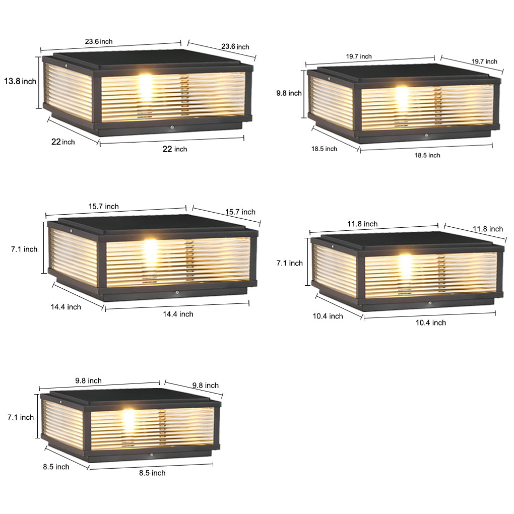 Outdoor Pier Mount Light | Waterproof LED. 3-Step Dimming & Energy-Saving for Garden and Pathway Illumination