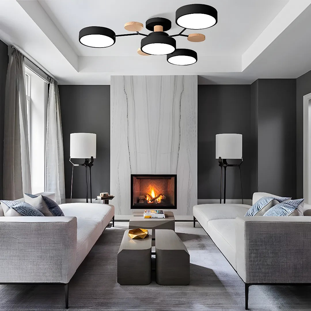 Contemporary Round Iron LED Chandelier | Energy-Efficient. Stylish Lighting for Living Rooms. Dining Areas & Entryways