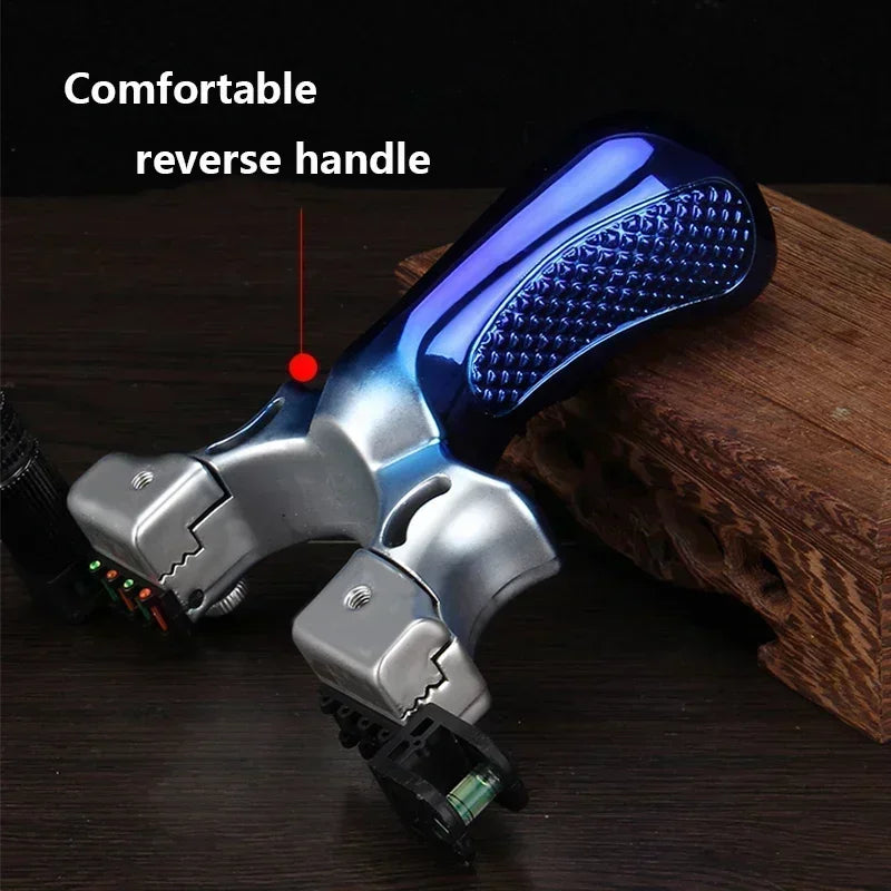 Slingshot with Anti-Slip Grip | Built-in Laser & Level for Precision Shooting