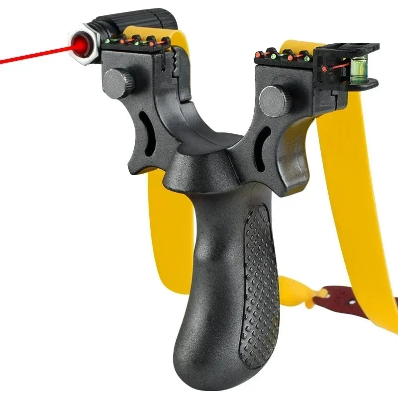 Slingshot with Anti-Slip Grip | Built-in Laser & Level for Precision Shooting