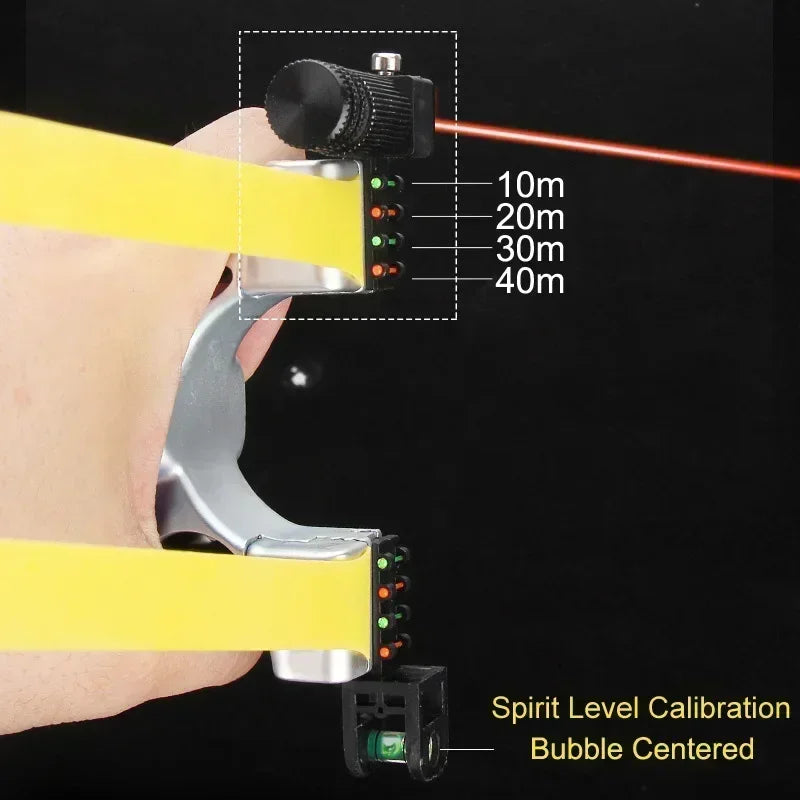 Slingshot with Anti-Slip Grip | Built-in Laser & Level for Precision Shooting