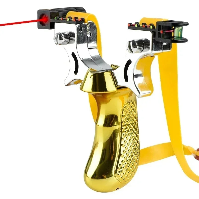 Slingshot with Anti-Slip Grip | Built-in Laser & Level for Precision Shooting
