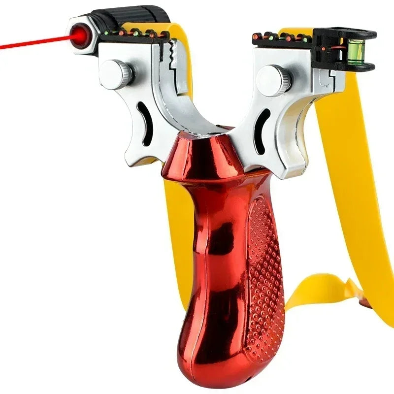 Slingshot with Anti-Slip Grip | Built-in Laser & Level for Precision Shooting