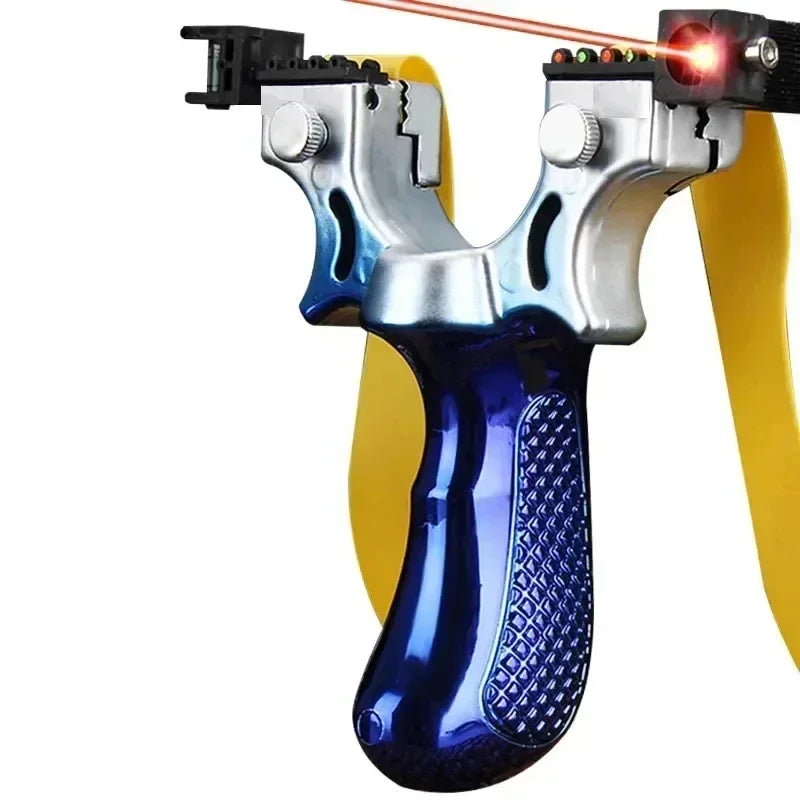 Slingshot with Anti-Slip Grip | Built-in Laser & Level for Precision Shooting