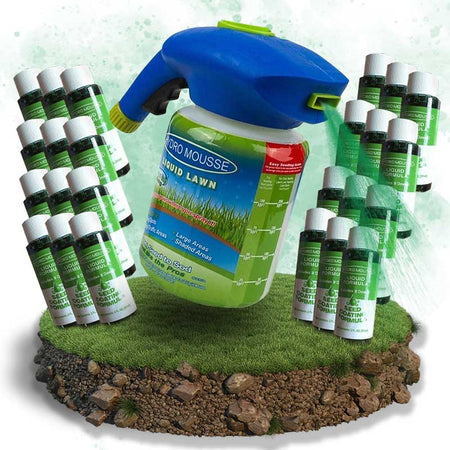 Liquid Lawn Hydro Mousse Spray On Grass Seed | Easy Application for Patchy Lawns & High-Traffic Areas
