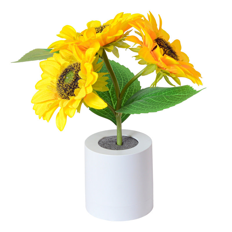 LED Sunflower Table Lamp - Decorative Lighting Fixture for Home Decor & Nightstand Use