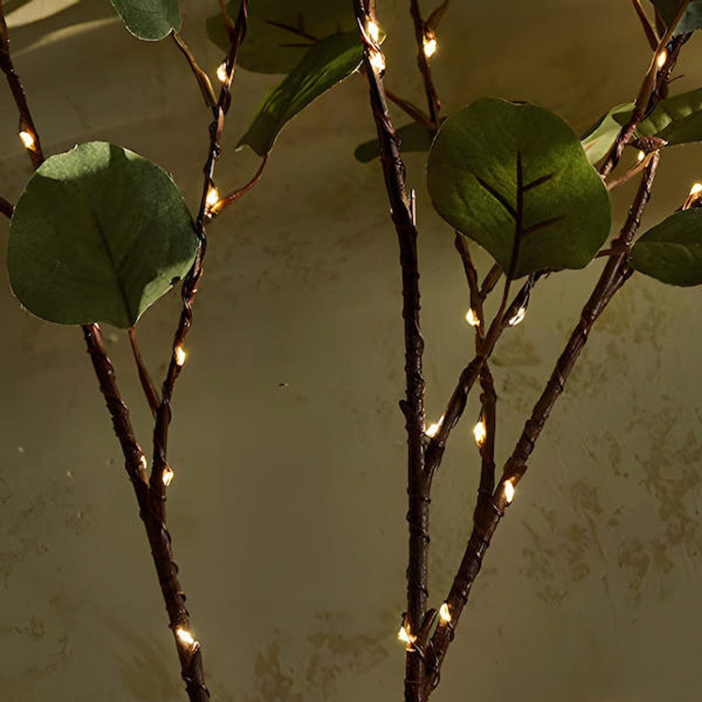 LED Fairy Light Olive Branch Decor - Battery Operated String Lights for Home, Wedding, and Party Decorations