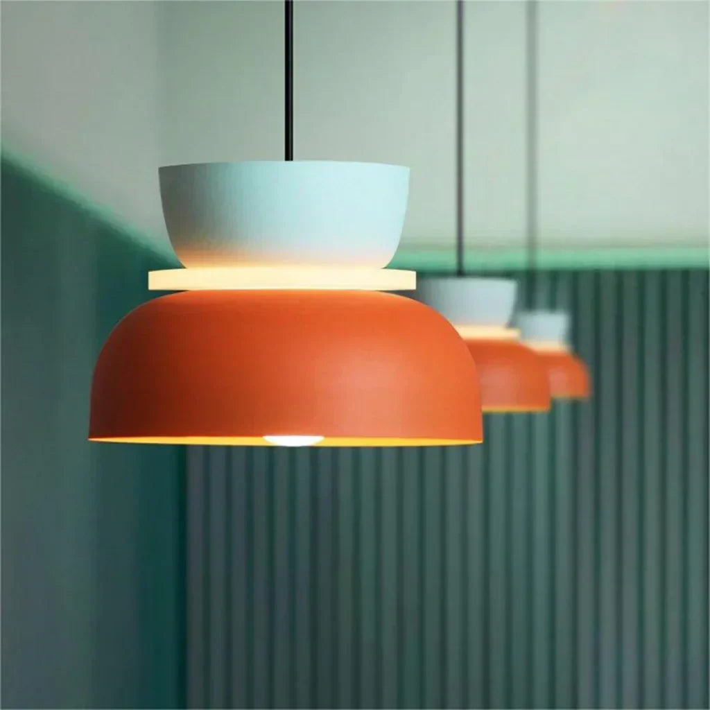 Nordic Color Block Pendant Light Fixture - Modern Hanging Lamp for Kitchen & Dining Room