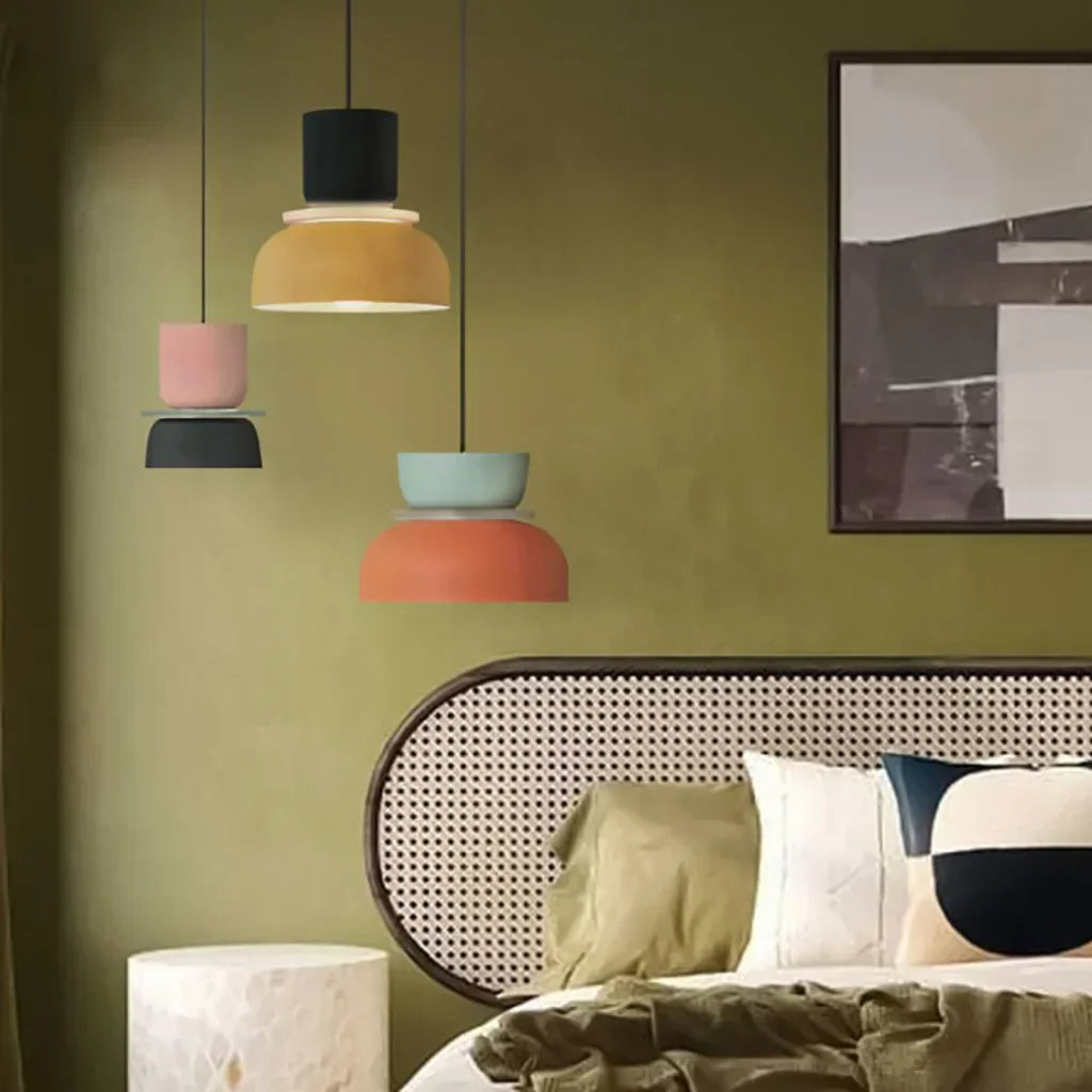 Nordic Color Block Pendant Light Fixture - Modern Hanging Lamp for Kitchen & Dining Room