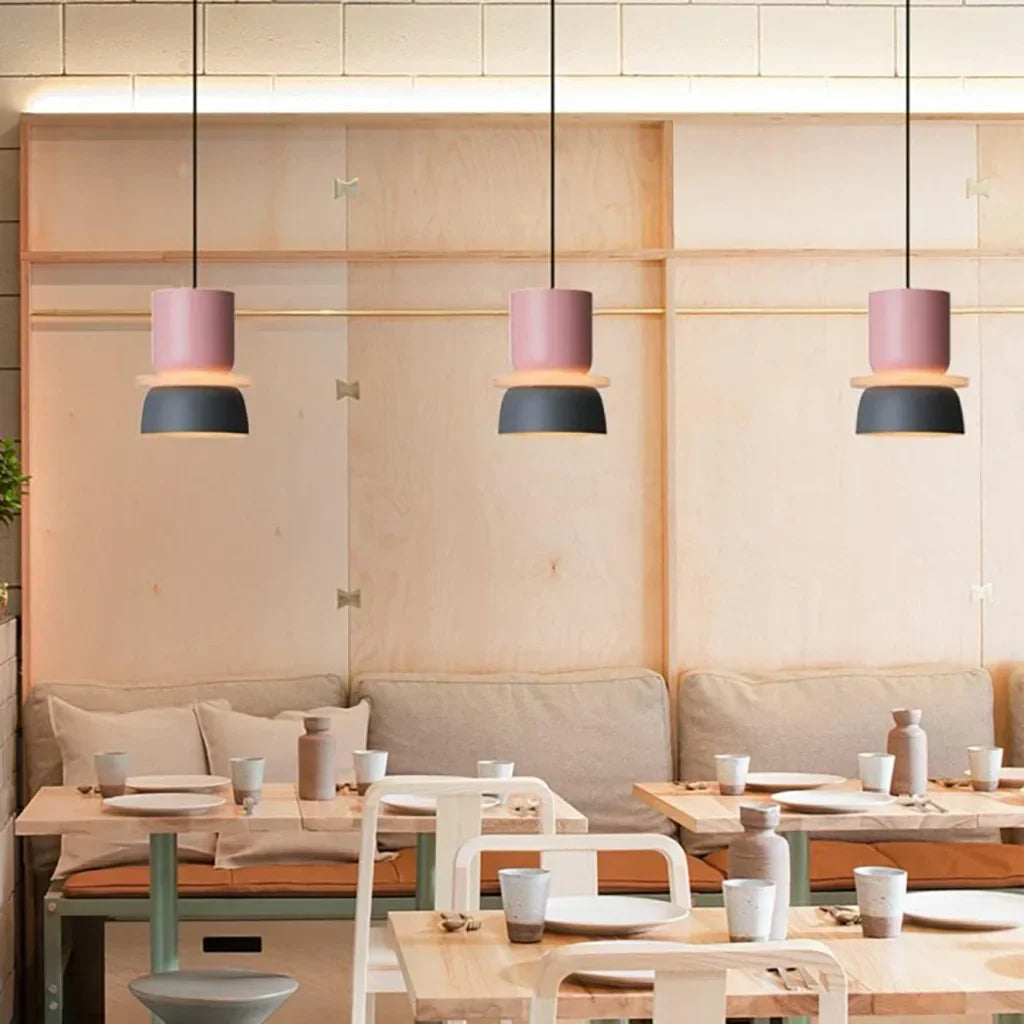 Nordic Color Block Pendant Light Fixture - Modern Hanging Lamp for Kitchen & Dining Room