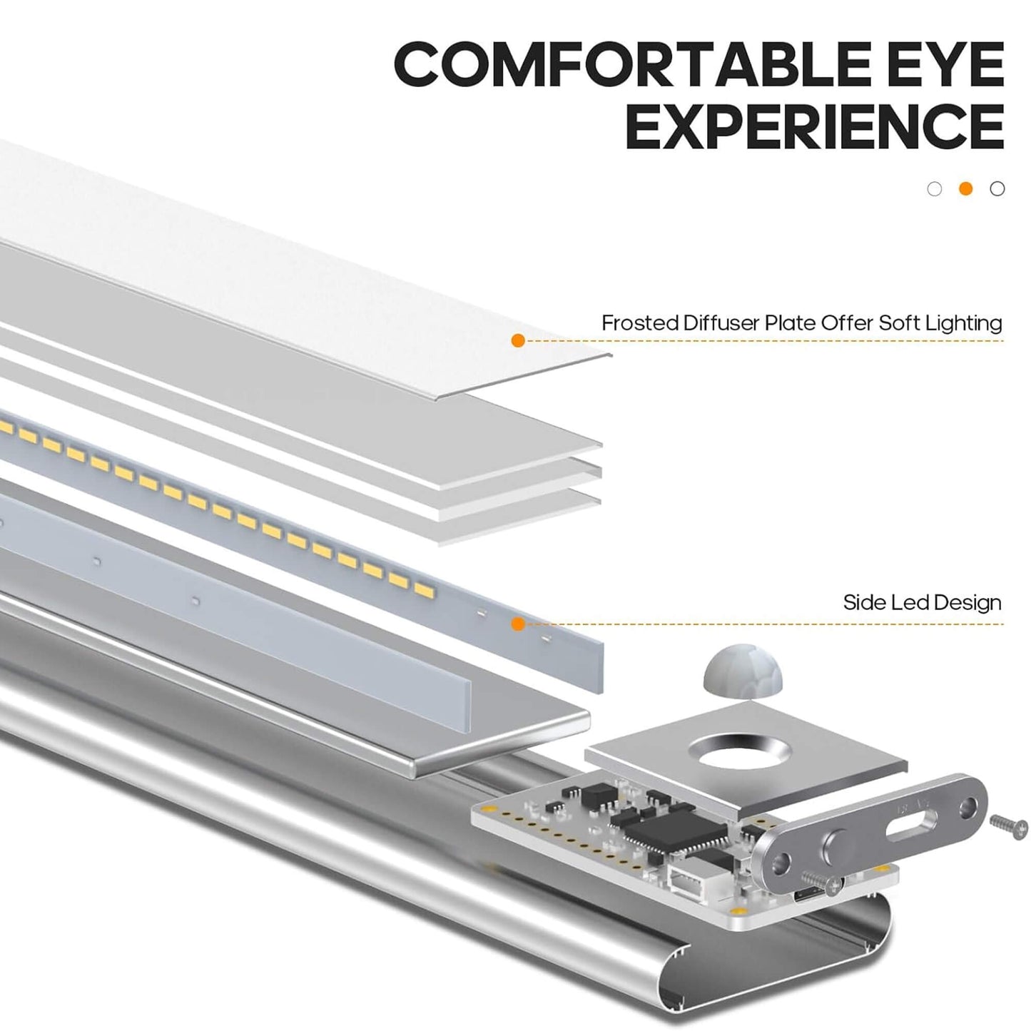 Magnetic Motion Sensor Light | Modern Silver Design, USB Rechargeable & Easy-to-Mount for Home Safety and Ambiance