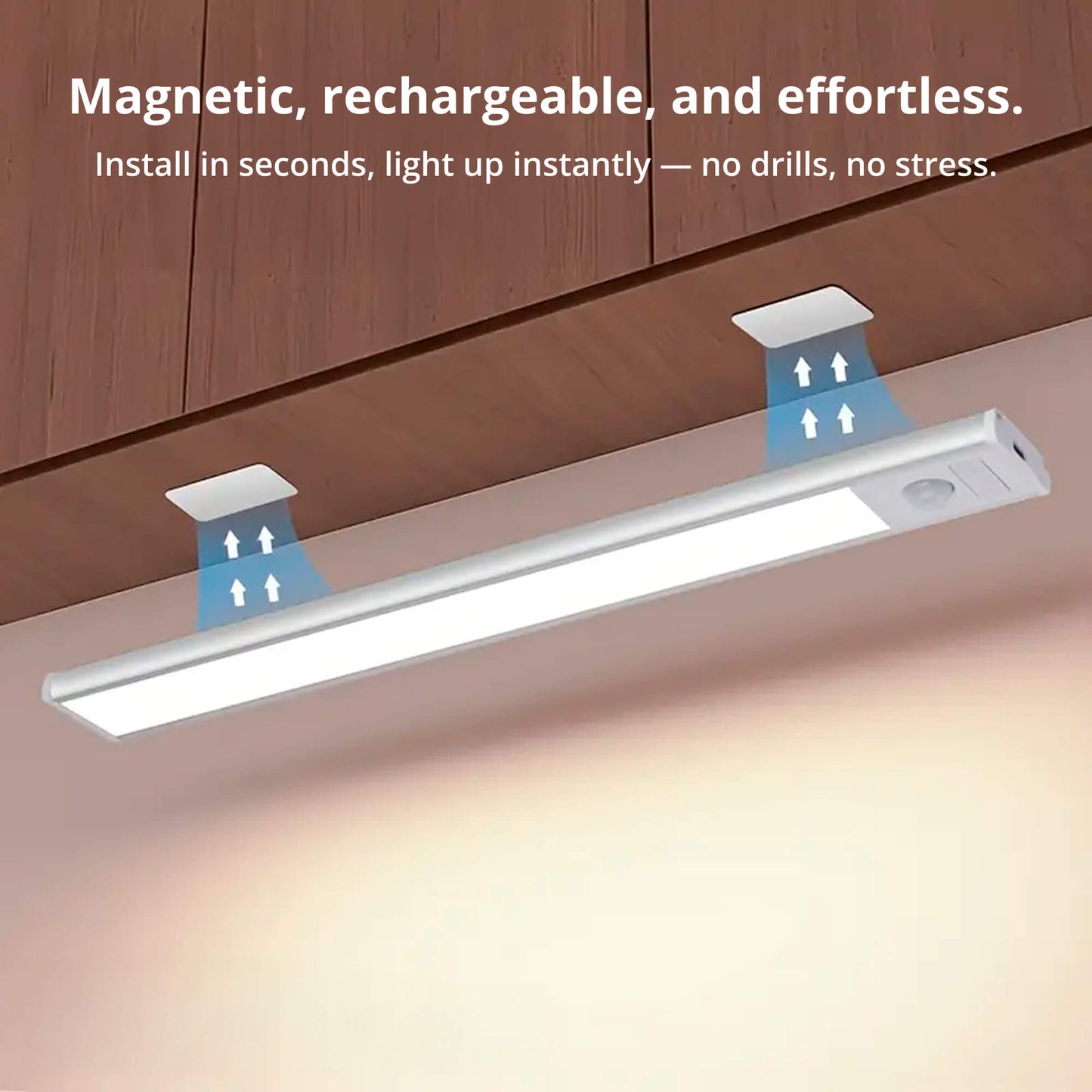 Magnetic Motion Sensor Light | Modern Silver Design, USB Rechargeable & Easy-to-Mount for Home Safety and Ambiance
