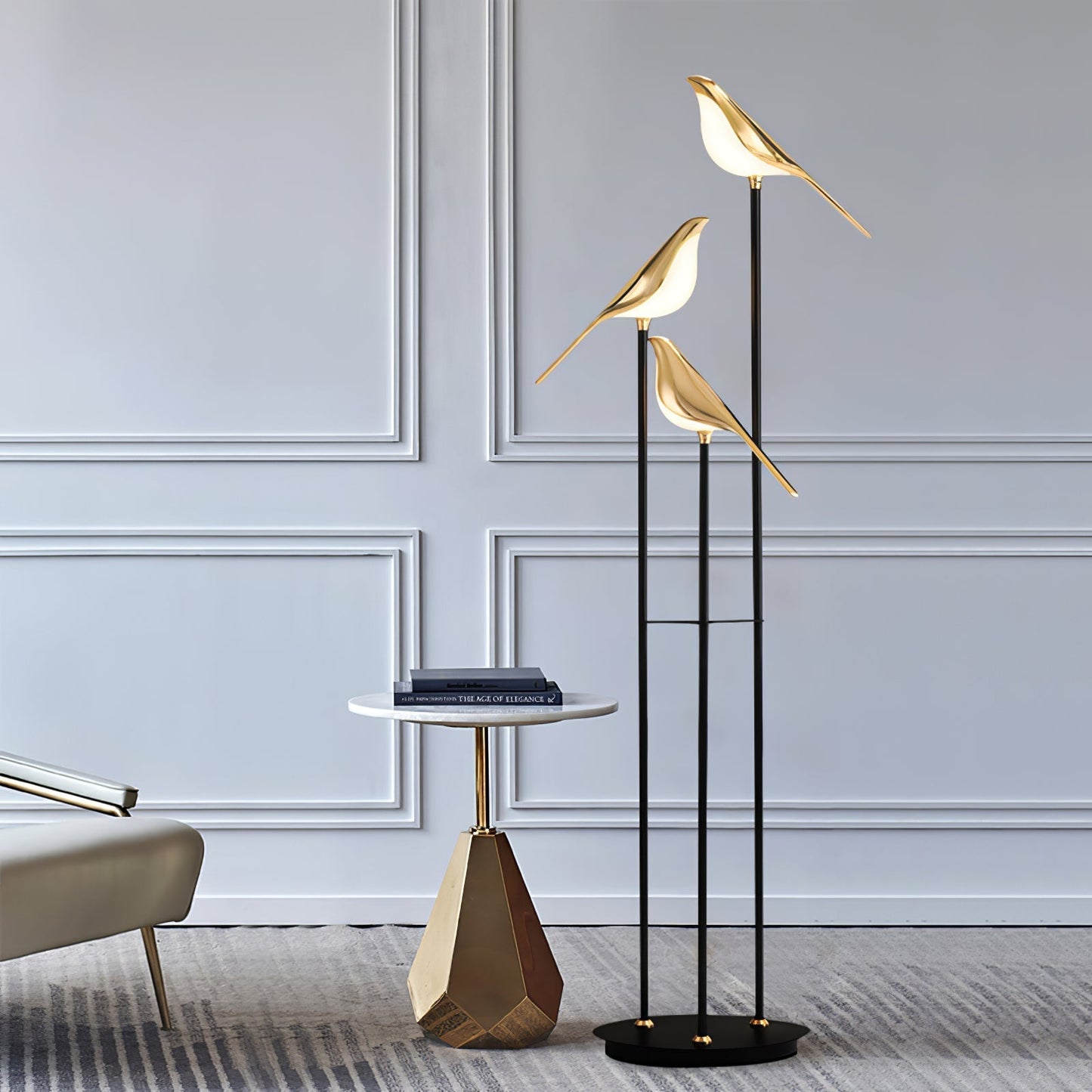 LED Torchiere Floor Lamp with Adjustable Height and Soft Light for Living Room & Bedroom Use