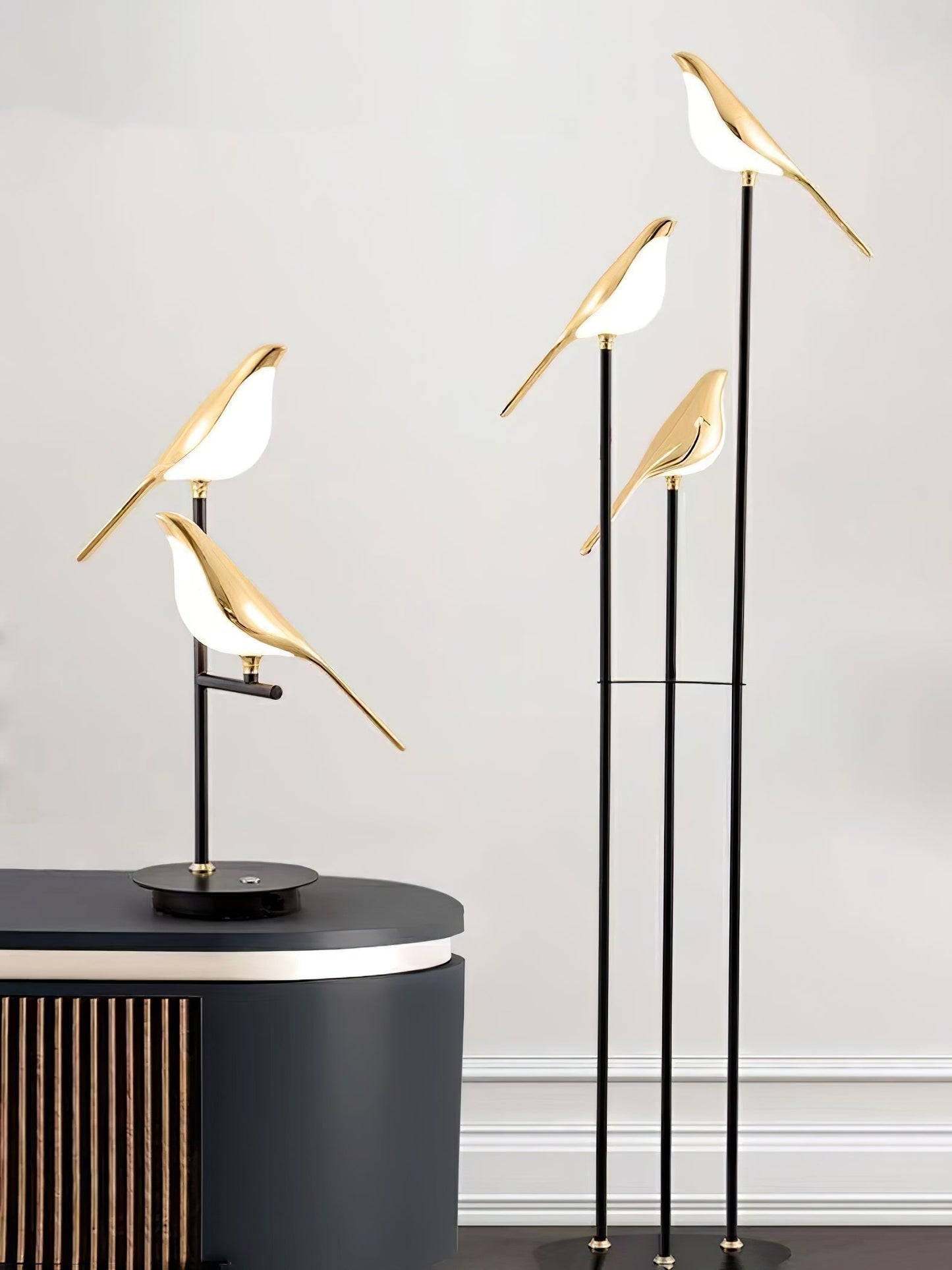 LED Torchiere Floor Lamp with Adjustable Height and Soft Light for Living Room & Bedroom Use