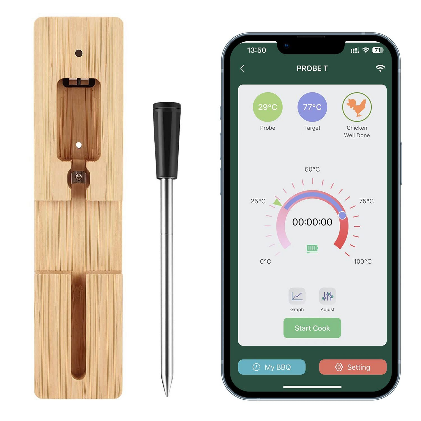 MeatIQ Digital Meat Thermometer with Wireless Probe – Perfect for Precise Cooking Temperatures Every Time